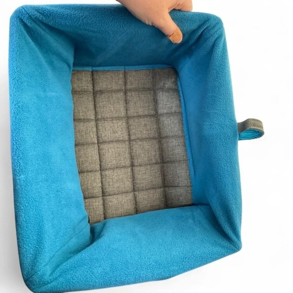 Kurgo Heather Dog Booster Seat‎ Charcoal Blue Car Travel Pet Carrier Bed Small